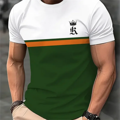 New Fashion Men's T-shirt Casual Sweatshirt Tops Summer O-neck Slim Short-sleeved Tees Male Trend Streetwear Daily Mens Clothing