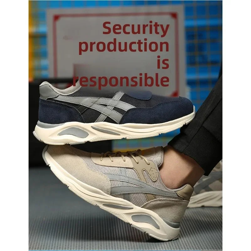 New Lightweight and Breathable Labor Protection Shoes for Men and Women  Anti Smashing and Anti Piercing Steel Toe Safety Shoes