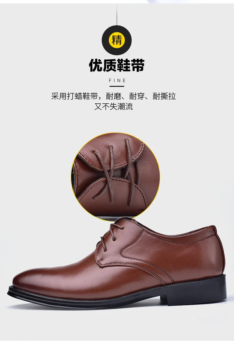 Men Dressing Shoes Formal for Men's Casual Shoe Leather Social Wedding Designer Pointed Toe Black Office Winter Shoes Brand 2024