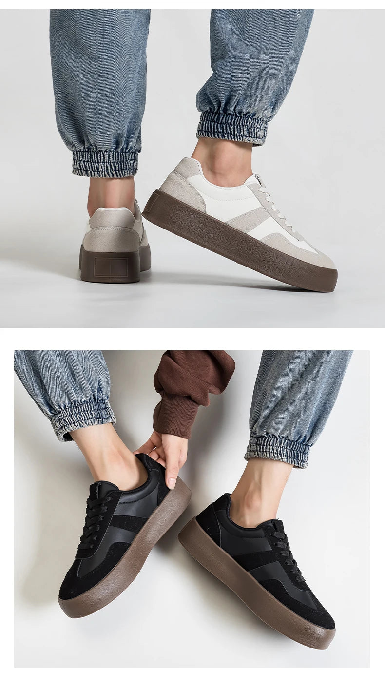 Men's and Women's Fashionable Casual Sports Shoes, Versatile Thick-soled Platform Shoes, White Sneakers, Autumn Training Shoes