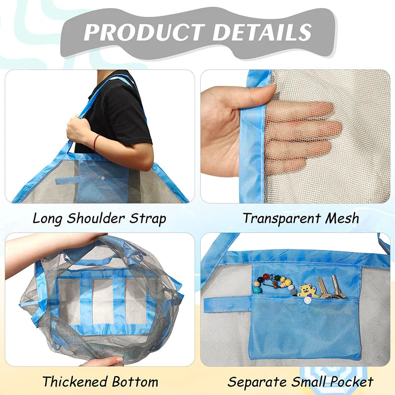 Handbag Beach Shoulder Bag Mesh Shell Bag Beach Essential Bag Beach Toy Handbag