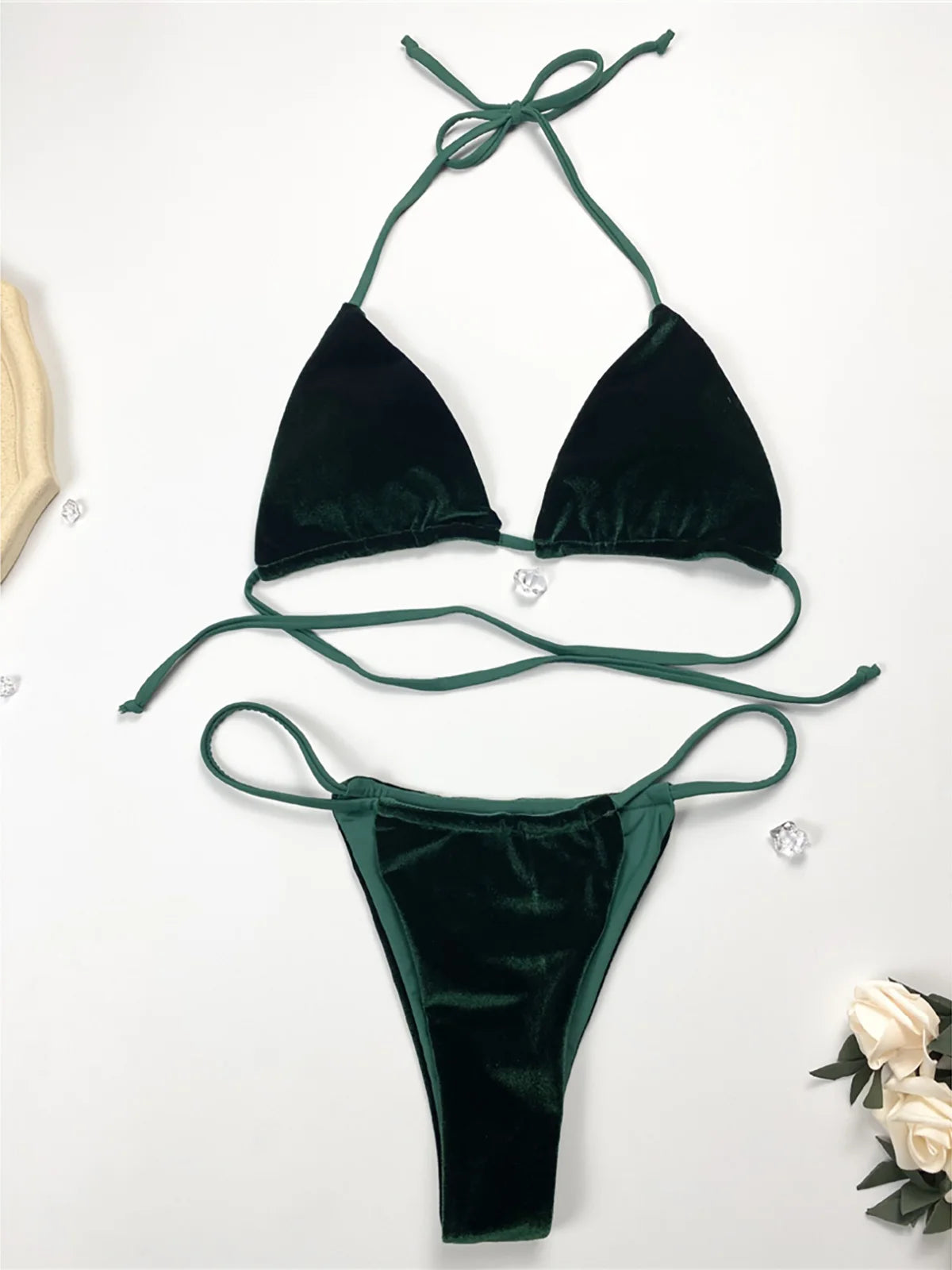 12 Colors Halter High Leg Cut Padded Bikini Women Swimwear Female Swimsuit Two-pieces Bikini set Bather Bathing Suit Swim K5974