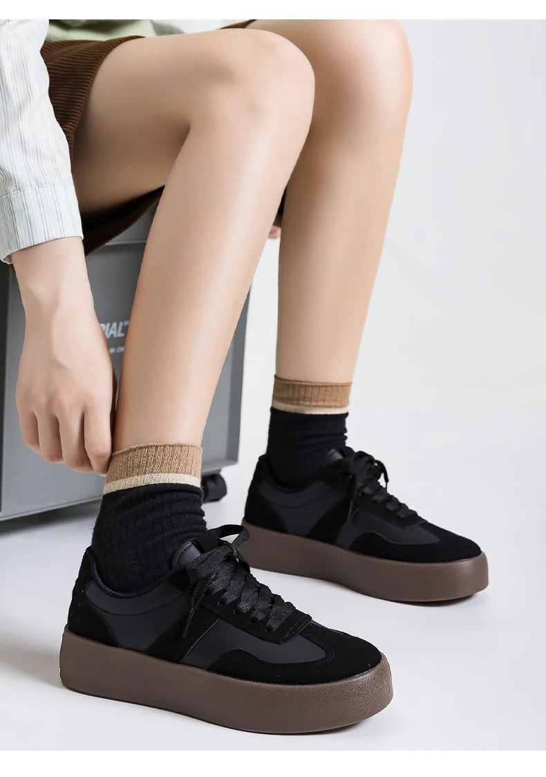 Men's and Women's Fashionable Casual Sports Shoes, Versatile Thick-soled Platform Shoes, White Sneakers, Autumn Training Shoes