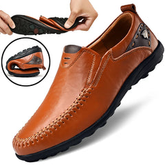 Handmade Shoes Genuine Leather Casual Shoes For Men Flat Platform Walking Shoes Outdoor Footwear Loafers Breathable Sneakers