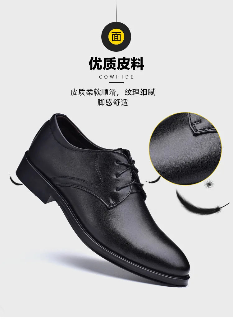 Men Dressing Shoes Formal for Men's Casual Shoe Leather Social Wedding Designer Pointed Toe Black Office Winter Shoes Brand 2024