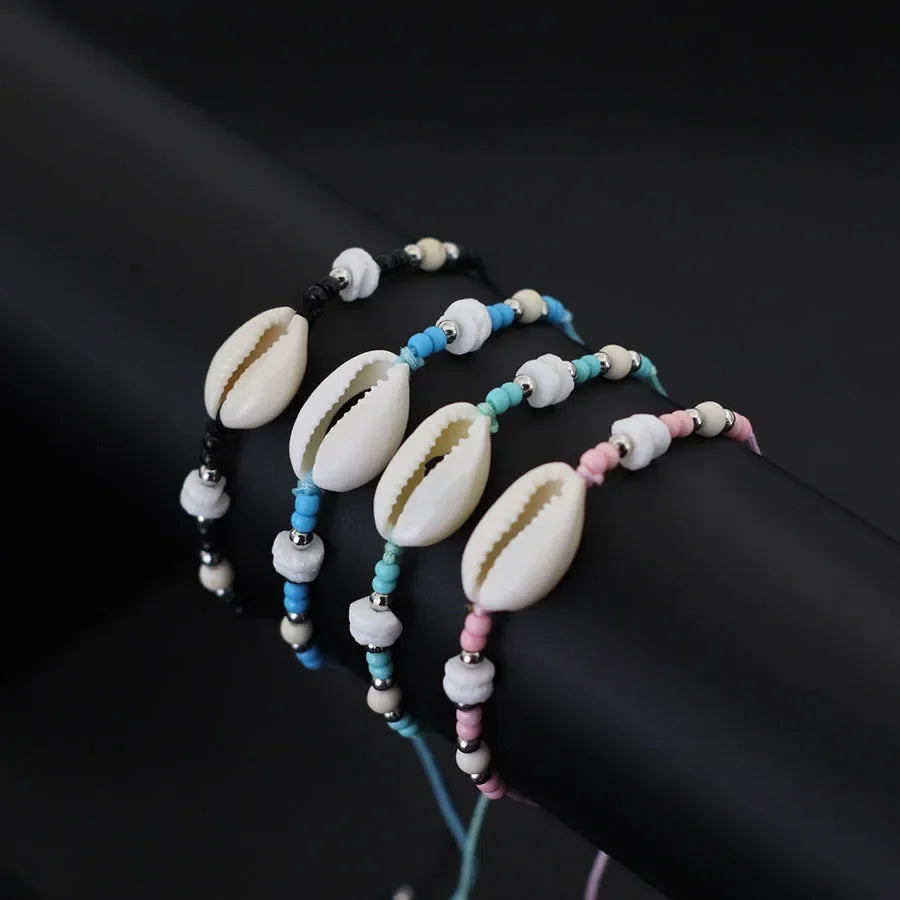 Bohemian Adjustable Handmade Bracelet With Ocean Shell For Women Beach Surfing Leisure Accessories Available In Multiple Colors