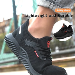 Men's steel safety work shoes Durable protective toe boots Comfortable sliding-resistant footwear factory industry safety·
