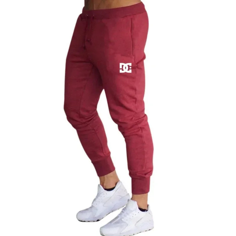 Men's fleece fashion printed logo pants, jogging pants, jogging pants, side pockets, elastic, comfortable, warm, daily casual