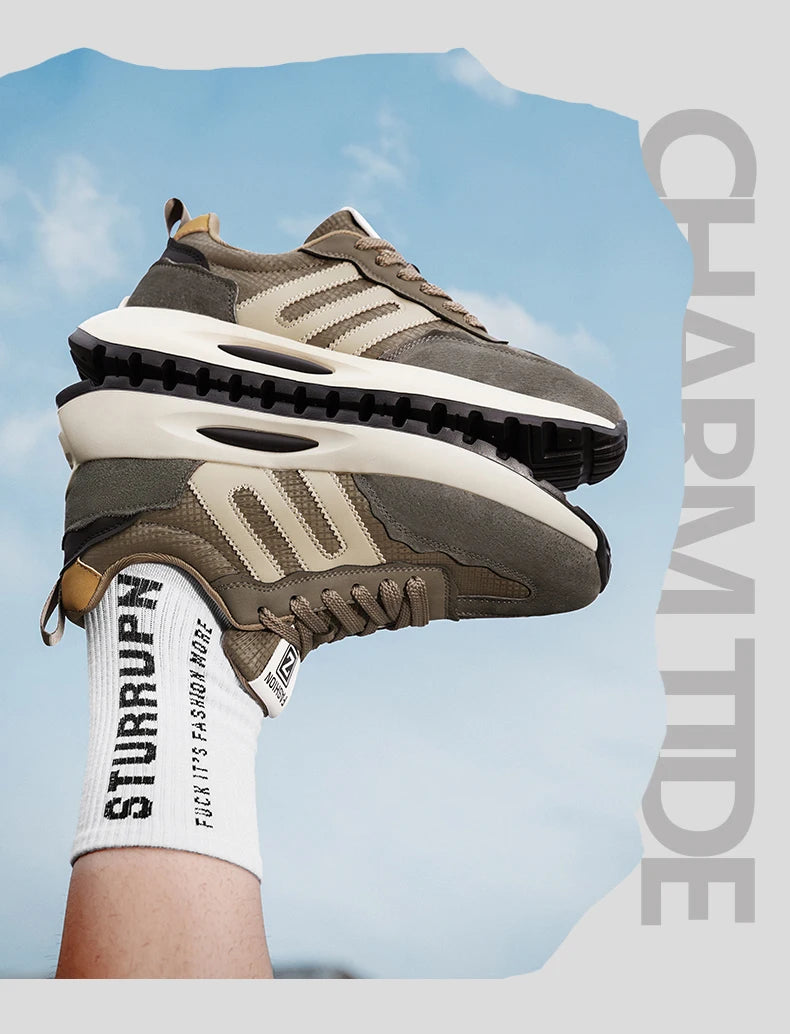 Men's shoes with a high-end feel, 2025 new trendy brand, spring and autumn season, teenage student sports running shoes, stylish