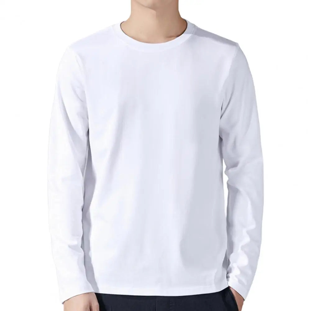 Men Sport Top Loose Round Neck Bottoming Clothes Long Sleeves Homewear Gym Running Basketball T-shirt Spring Autumn Undershirts