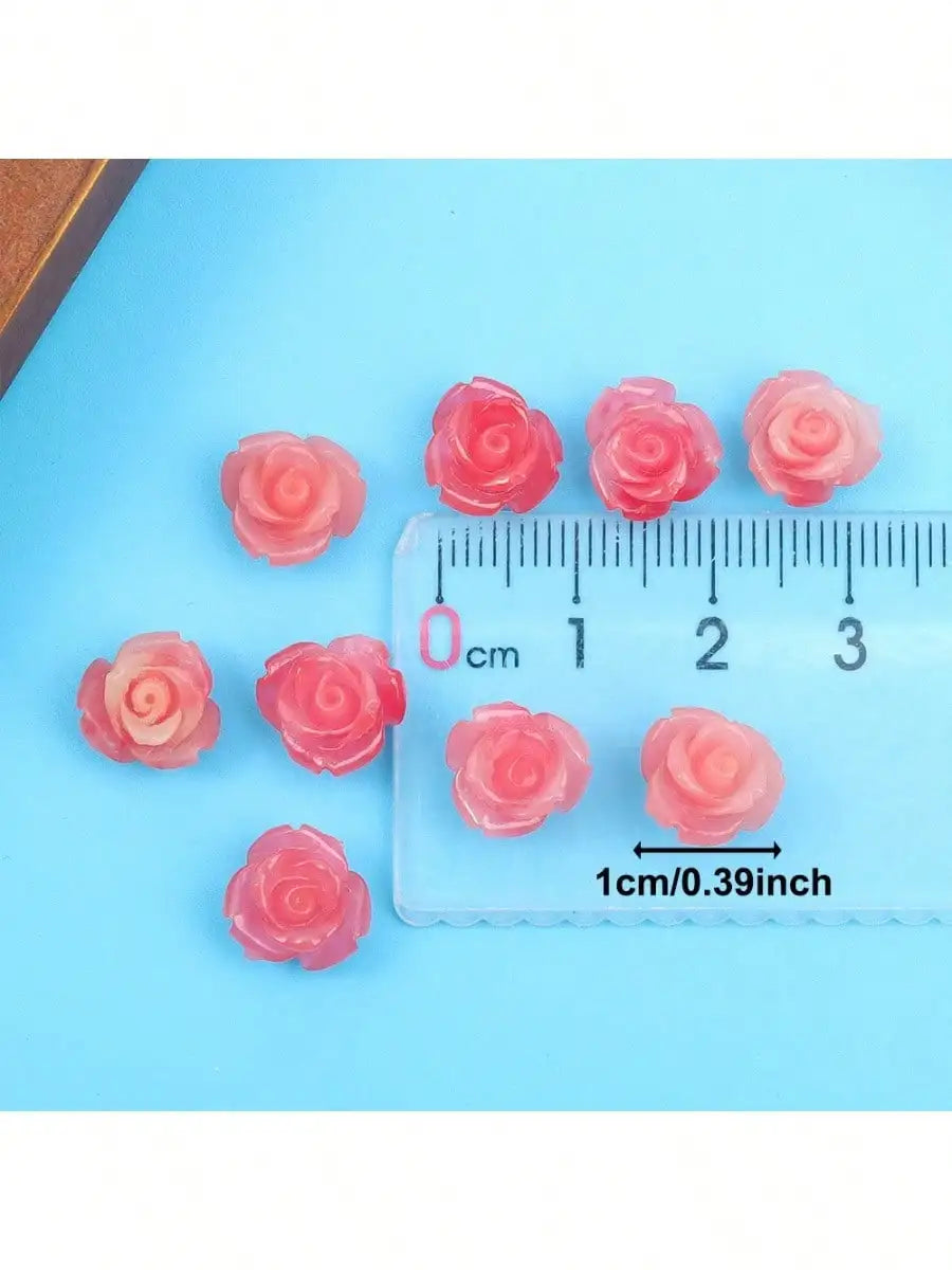 5/11/21pcs Rose Decorative Beads, Summer Beach Vacation Women's Fashion Accessories Decorative Accessories, DIY Party Gift Beads