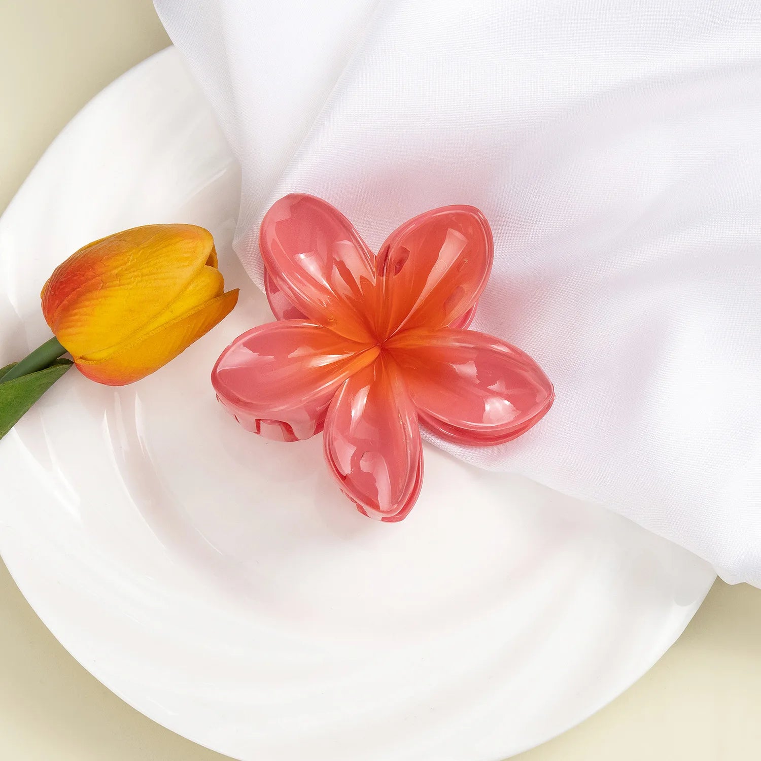 3 pcs/set Flower Claw Clip Women Summer Beach Cute Hawaiian 8CM*1+4CM*2PCS Preppy Stuff Female Hair Accessories For Summer