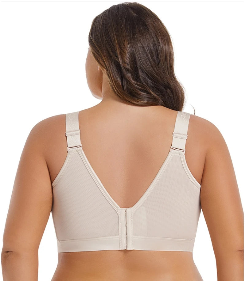 Women Large Size Underwear Full Cup Thin Bra Summer Ultra-thin Anti-Sagging Minimizer Push Up