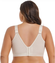 Women Large Size Underwear Full Cup Thin Bra Summer Ultra-thin Anti-Sagging Minimizer Push Up