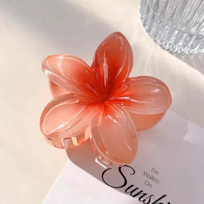 Beach Vacation Bohemia Style Fashion Egg Flower Hair Clips Flower Large Hair Claw Hairpin For Women Girls Accessories