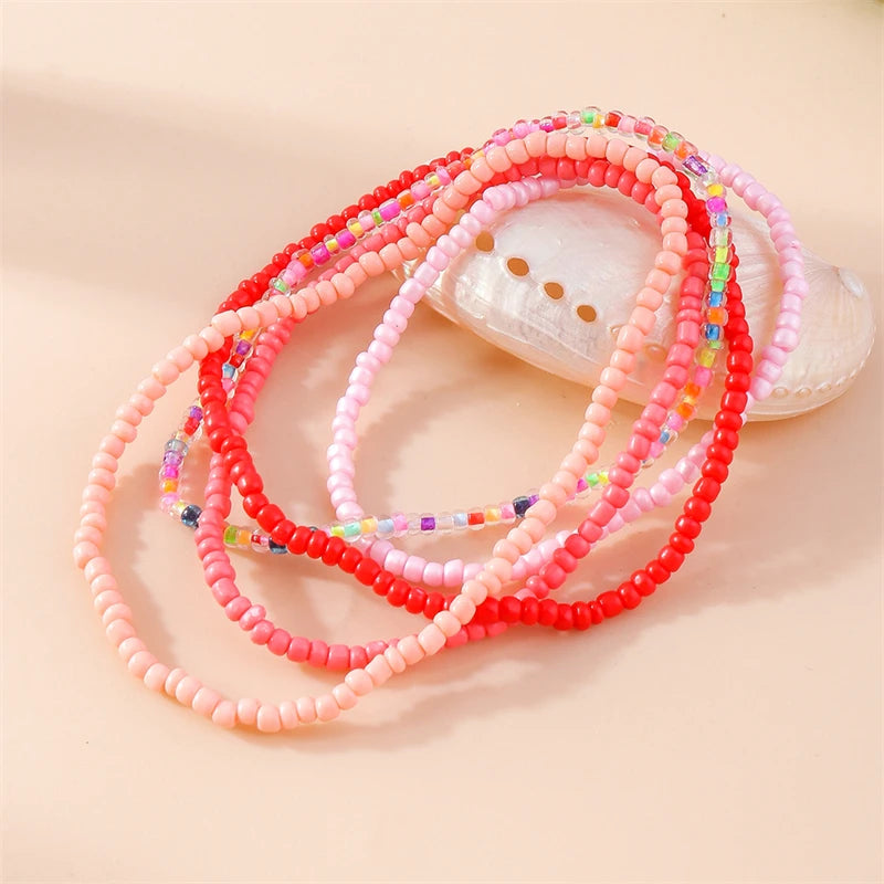 Bohemian Colorful Handmade Beads Anklets for Women Summer Beach Ankle Bracelet Foot Leg Chain Female Girls Jewelry Accessories