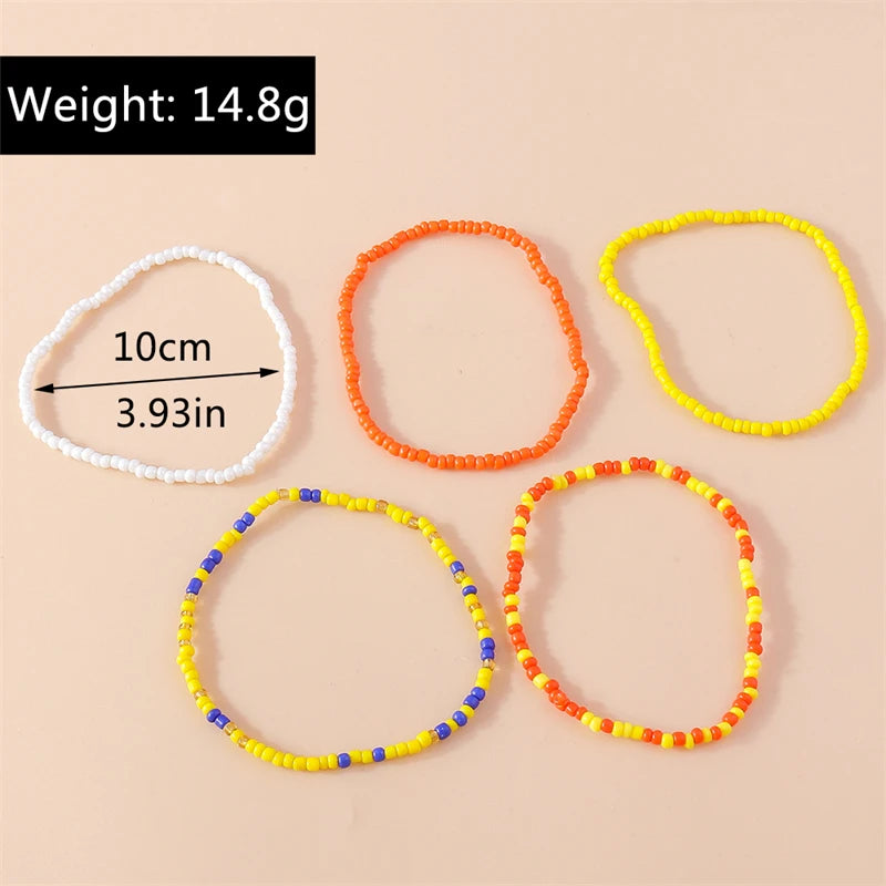 Bohemian Colorful Handmade Beads Anklets for Women Summer Beach Ankle Bracelet Foot Leg Chain Female Girls Jewelry Accessories