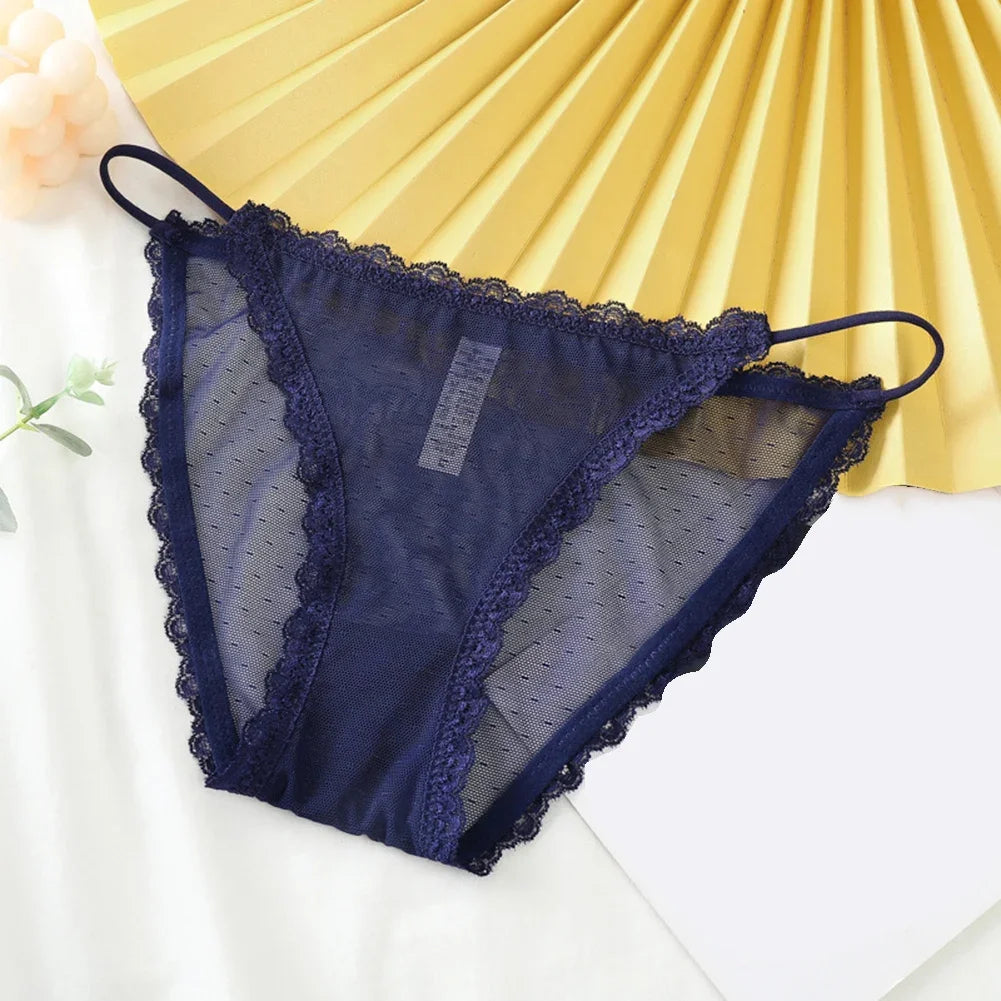 Women Underwear Seamless Sexy Lace Hollow Out Panties See Through Thin Lingerie
