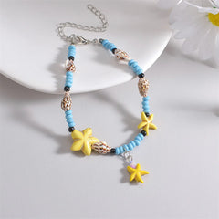 Boho Starfish Conch Beaded Anklets For Women Chains Adjustable Ankle Bracelet Beach Seasides Jewelry Summer Vacation Accessories
