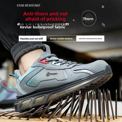 Men's Safety Shoes Steel Toe Soft Soled Women Male Sneakers Lightweight Air Cushion Working Footwears Protection Anti Smashing