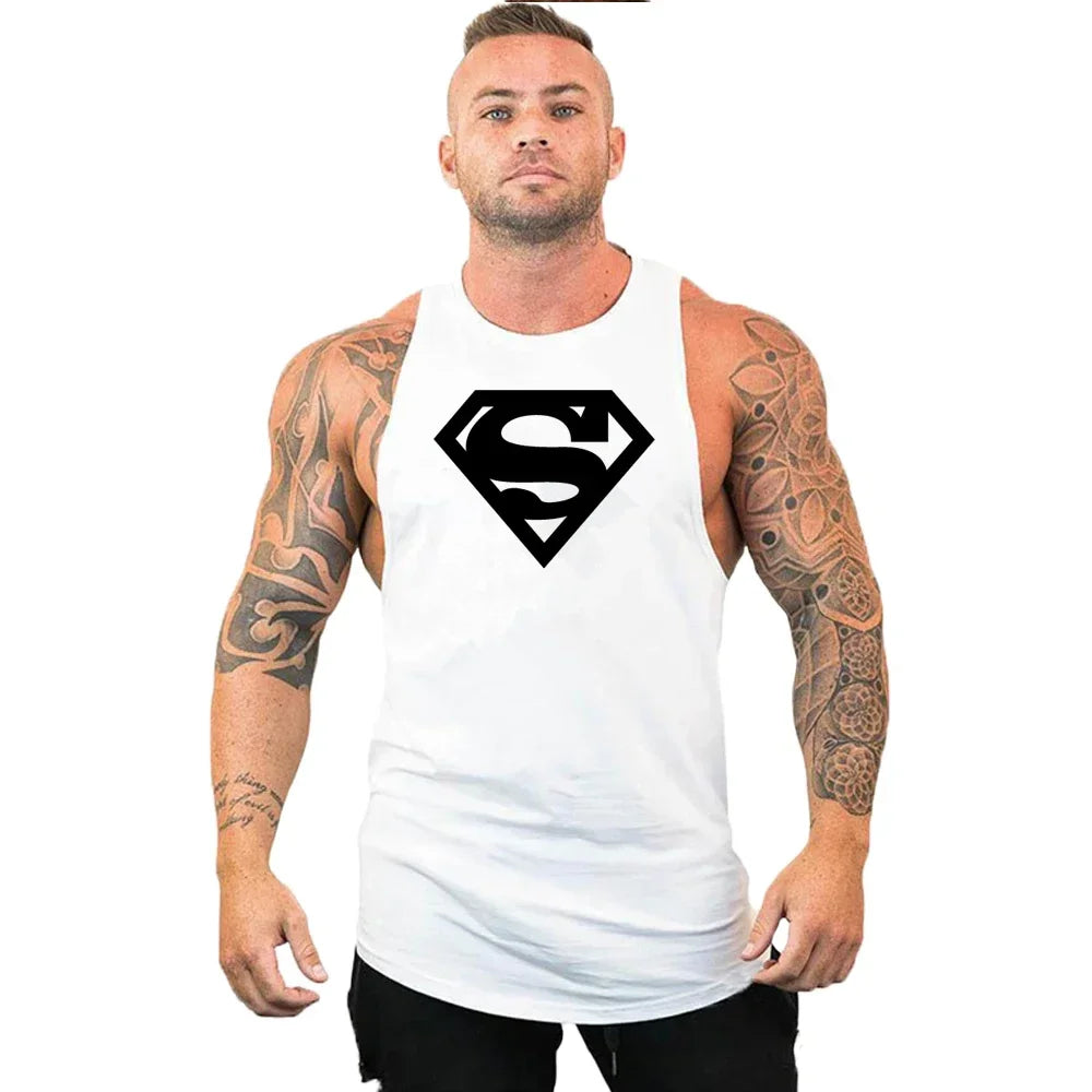 Men Bodybuilding Clothing Cotton Sleeveless Shirt Brand Gym Stringer Tank Top Man Fitness Vest Singlet Sportwear Workout Tanktop