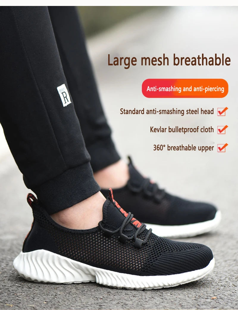 Lightweight Comfort Safety Shoes For Men Women Work Shoes Sneakers Steel Toe Shoes Puncture-Proof Breathable Protective Shoes