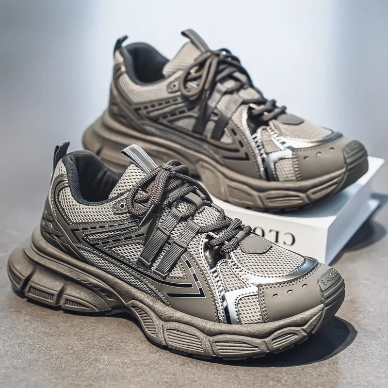 Men's Shoes Spring Leisure Breathable Men's Lightweight Thick Sole Increase Trendy Sneaker New Running Sneakers Versatile