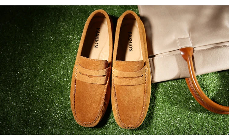 38-50 Shoes Men Casual Shoes Fashion Men Shoes Genuine Leather Men Loafers Moccasins Slip on Men Flats Male Driving Shoes