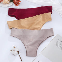 Brasilianische Damen-Slips aus Baumwolle, bequeme SL-Unterwäsche, Hüftslip mit T-Rücken, Damen-Dessous