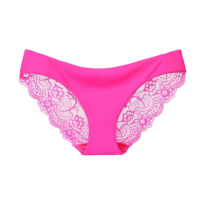 Women's Invisible Underwear Spandex Crotch Intimate Women Sexy Lace Panties Ladies Seamless Pantys Underpants Plus Size Lingerie