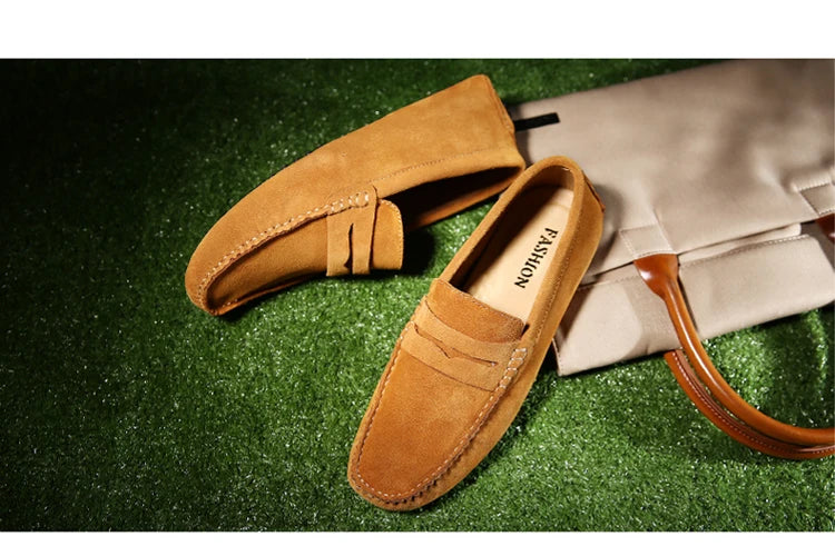 38-50 Shoes Men Casual Shoes Fashion Men Shoes Genuine Leather Men Loafers Moccasins Slip on Men Flats Male Driving Shoes