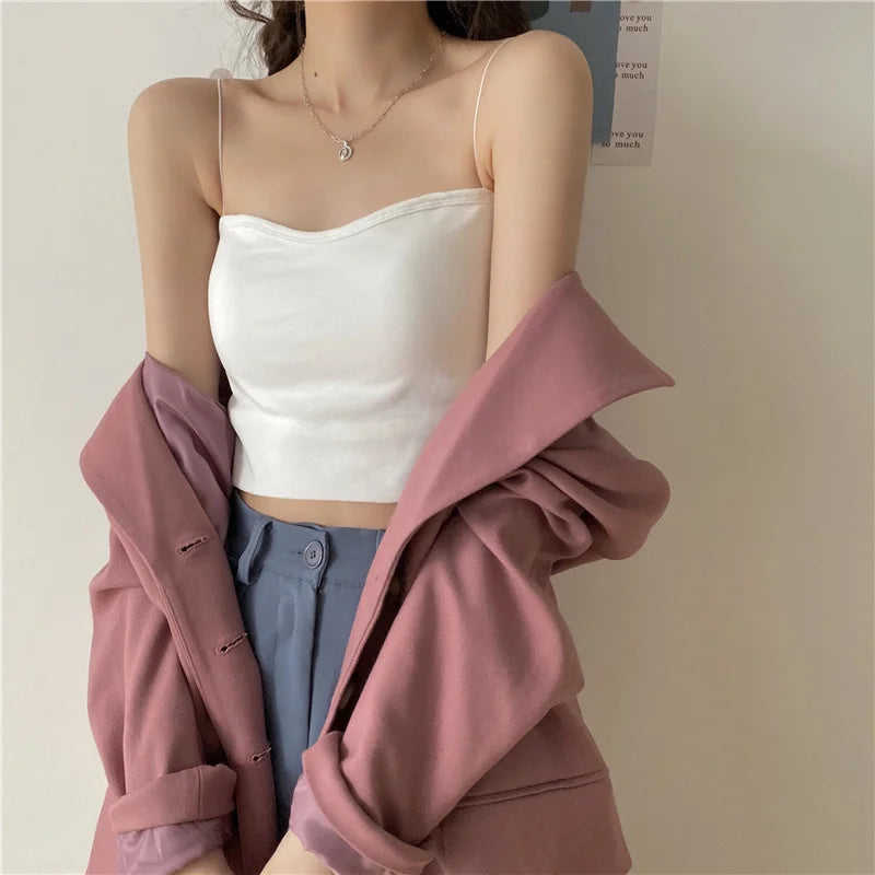 Seamless Underwear for Women Push Up Bandeau Bra Lightly Lined Wireless Bra Solid Color Vest
