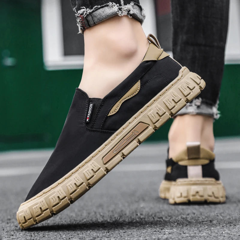 Men's shoes - Autumn thick-soled casual lightweight thick-soled loafers with leather upper, sport shoes