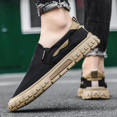 Men's shoes - Autumn thick-soled casual lightweight thick-soled loafers with leather upper, sport shoes
