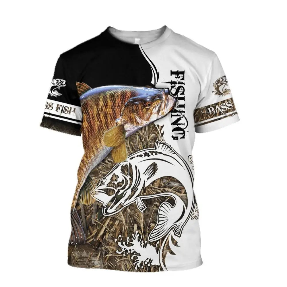 Summer Men's T-shirt Carp Fishing 3D Print T-shirt Men Fashion T-shirts Kids Hip Hop Tops Tees Men's Clothing Y2k Tops Boy