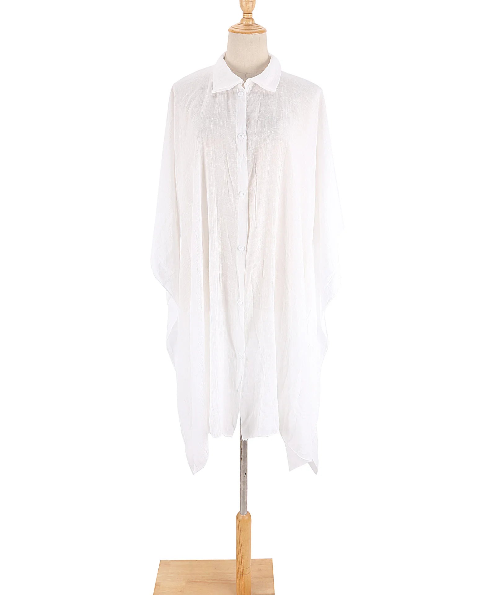 Beach Shirt Women Swimsuit Cover Up Solid Batwing Sleeve Loose Soft Bathing Suits Tunic Kimono Dress Pareo Beachwear