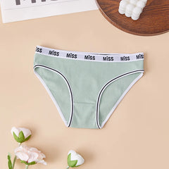 Women's Cotton Underwear 4 Pack Sexy Soft Breathable Panties Comfortable Hipster Briefs with Letter Waistband for Lady