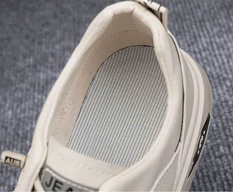 Men's Casual Walking Shoes Lightweight Flat Round Toe Trendy Lace-up New Sporty Style Four-season Color-blocked Board Shoes