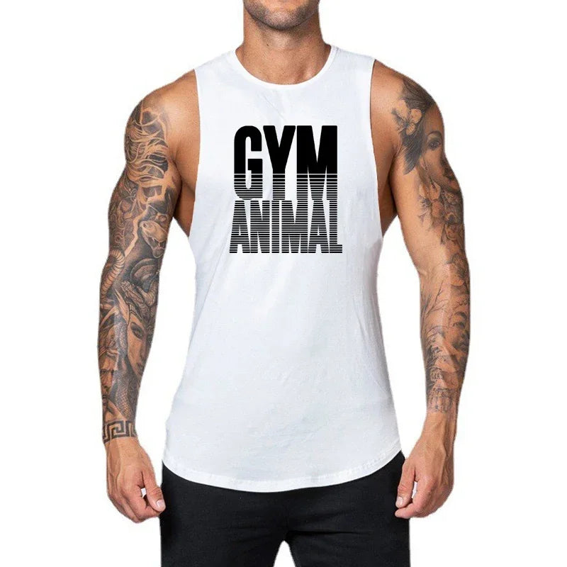 Mens Bodybuilding Cotton Clothing Gym Fitness Running Sport Tank Tops Summer Breathable Sleeveless Vests Workout Muscle Shirts