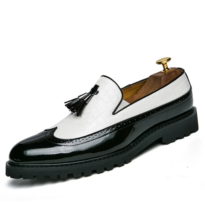 Fashion Shoes Office Shoes Slip-on Shoe Mens Leather Shoe Berathable Moccasins Fringed Men Shoes 2025 New Zapatos Para Hombres