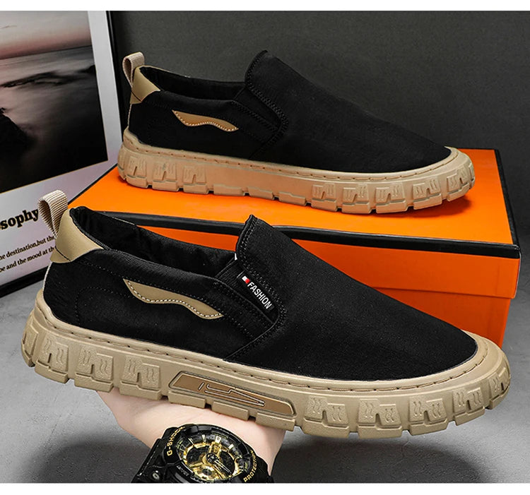 Men's shoes - Autumn thick-soled casual lightweight thick-soled loafers with leather upper, sport shoes