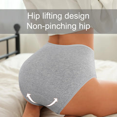 Hochgeschnittene Damen-Unterwäsche für die Zeit nach der Geburt, aus Baumwolle, weich, atmungsaktiv, mit vollständiger Abdeckung und Stretchanteil, 4 Stück/Packung
