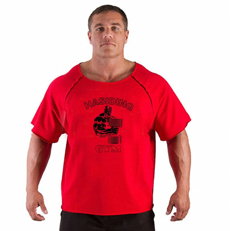 New Hot Sale Men Printed T Shirts Breathable Loose Running Shirt Cotton Tees Bodybuilding Singlet Fitness GYM POWERHOUSE T Shirt