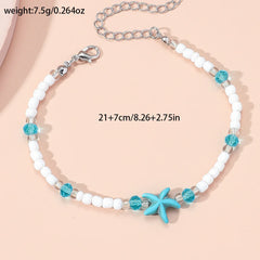 Minimalist Design Bohemian Style Summer Beach Women's Foot Chain Starfish Bead Shaped Women's Party Banquet Fashion Accessories
