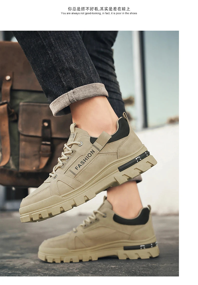 Men's shoes four seasons outdoor work shoes soft sole comfort labor shoes breathable anti-slip work boots caausl youth tide shoe