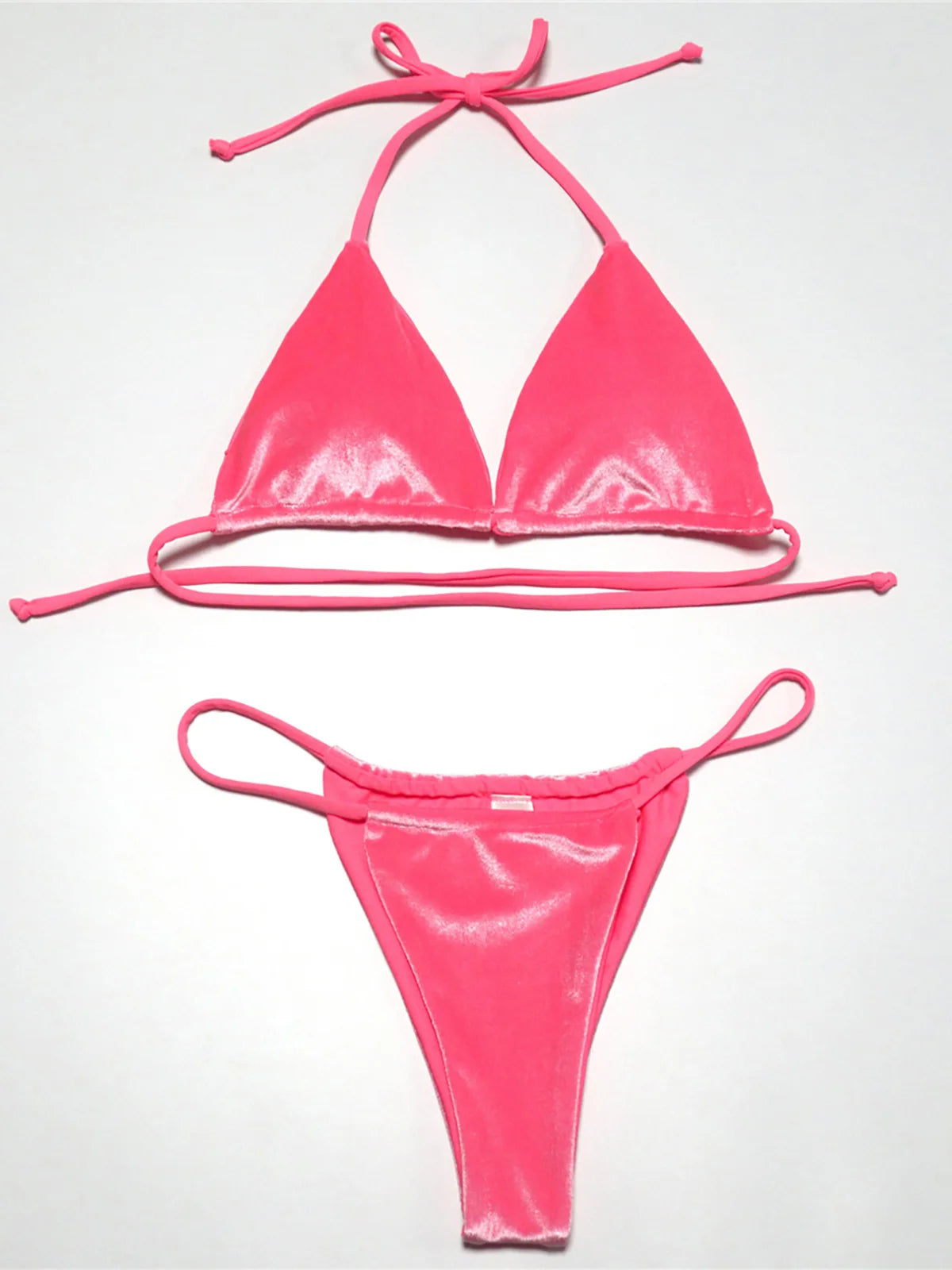 12 Colors Halter High Leg Cut Padded Bikini Women Swimwear Female Swimsuit Two-pieces Bikini set Bather Bathing Suit Swim K5974