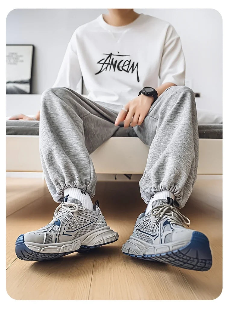 Men's Shoes Spring Leisure Breathable Men's Lightweight Thick Sole Increase Trendy Sneaker New Running Sneakers Versatile