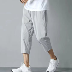Mens Summer Cooling Thin Shorts Loose Capris Pants Fashion All-match Streetwear
