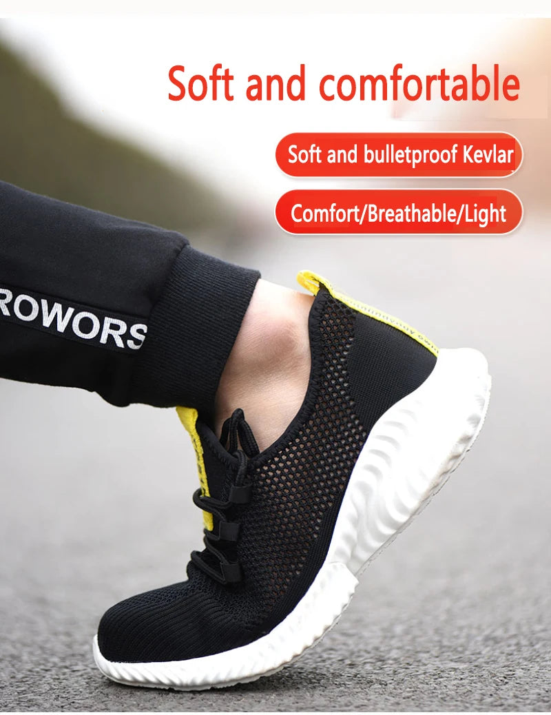 Lightweight Comfort Safety Shoes For Men Women Work Shoes Sneakers Steel Toe Shoes Puncture-Proof Breathable Protective Shoes