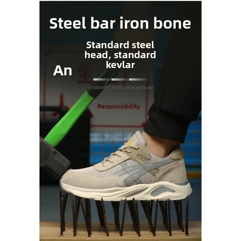 New Lightweight and Breathable Labor Protection Shoes for Men and Women  Anti Smashing and Anti Piercing Steel Toe Safety Shoes